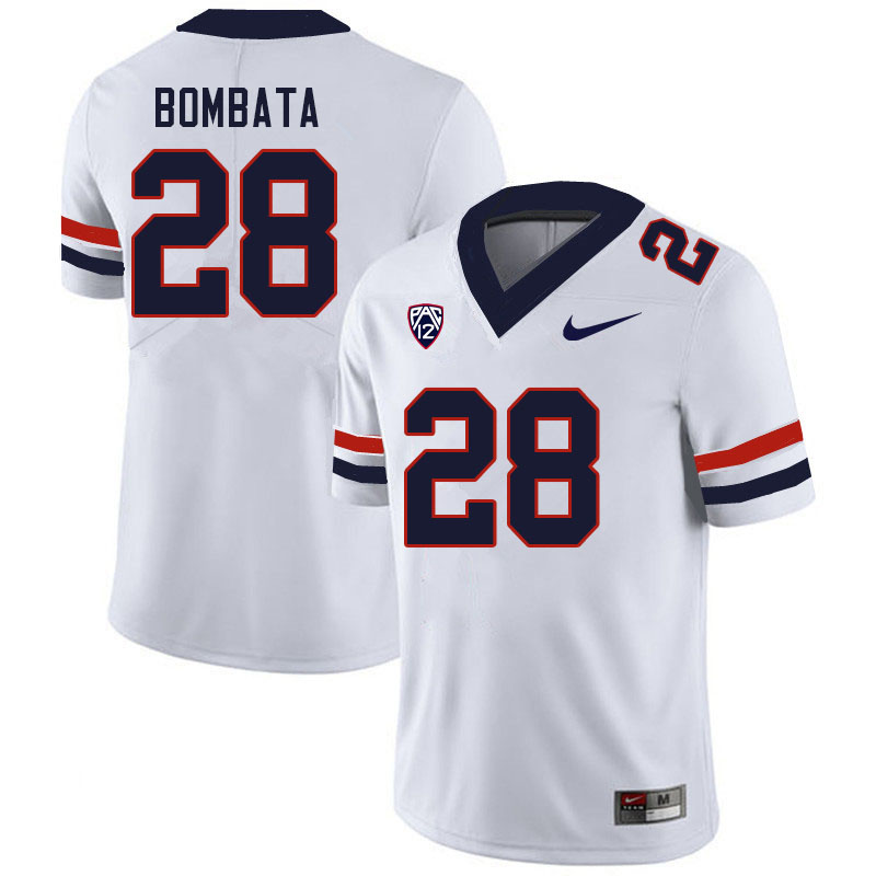 Men #28 Nazar Bombata Arizona Wildcats College Football Jerseys Sale-White